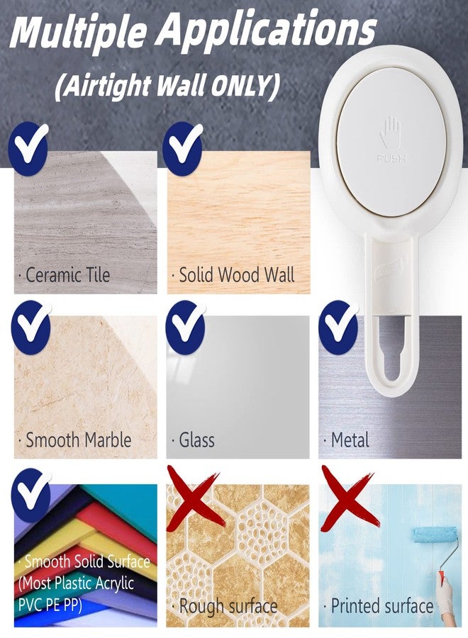 TAILI Suction Toothbrush Holder 2 Pack, Tumblers Replacement Shower Toothbrush Holder for Wall, Powerful Toothpaste Toothbrush Suction Cup, Self-draining Shower Razor Holder, Kitchen Tableware Holder - Image 5