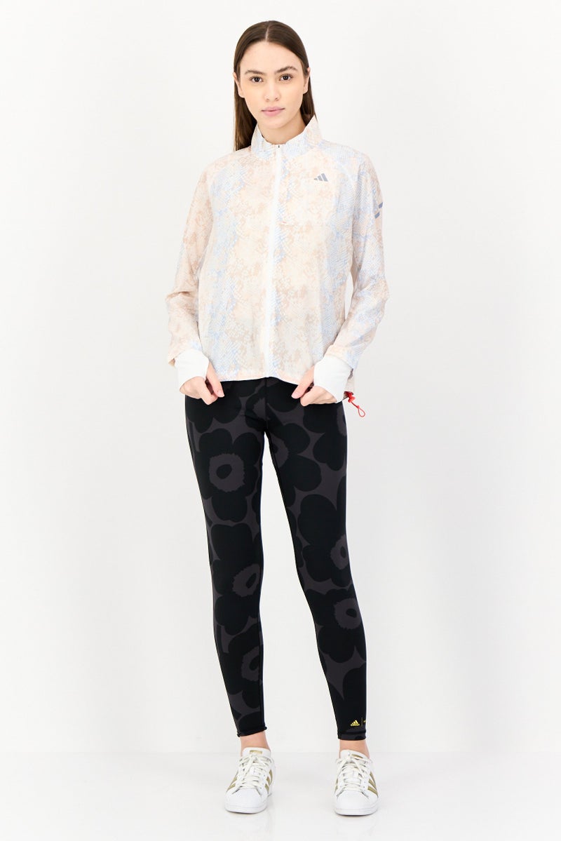 Adidas جاكيت رياضي نسائي بأكمام طويلة مناسب للجري، متعدد الألوان - Image 3