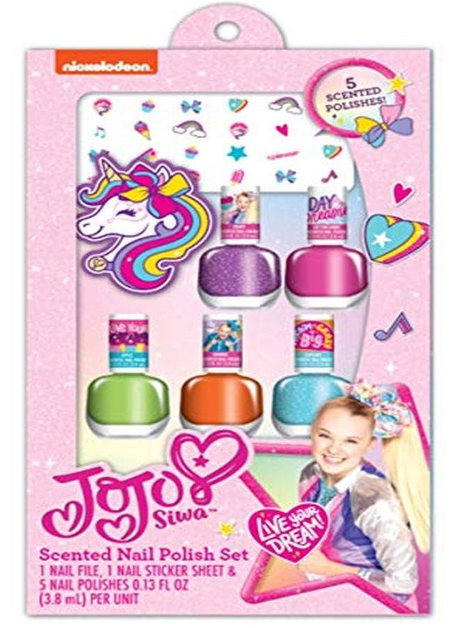Taste Beauty - Jojo Siwa Scented Nail Polish Set - 5 Scented Polishes & Jojo Themed Sticker Set - Image 1
