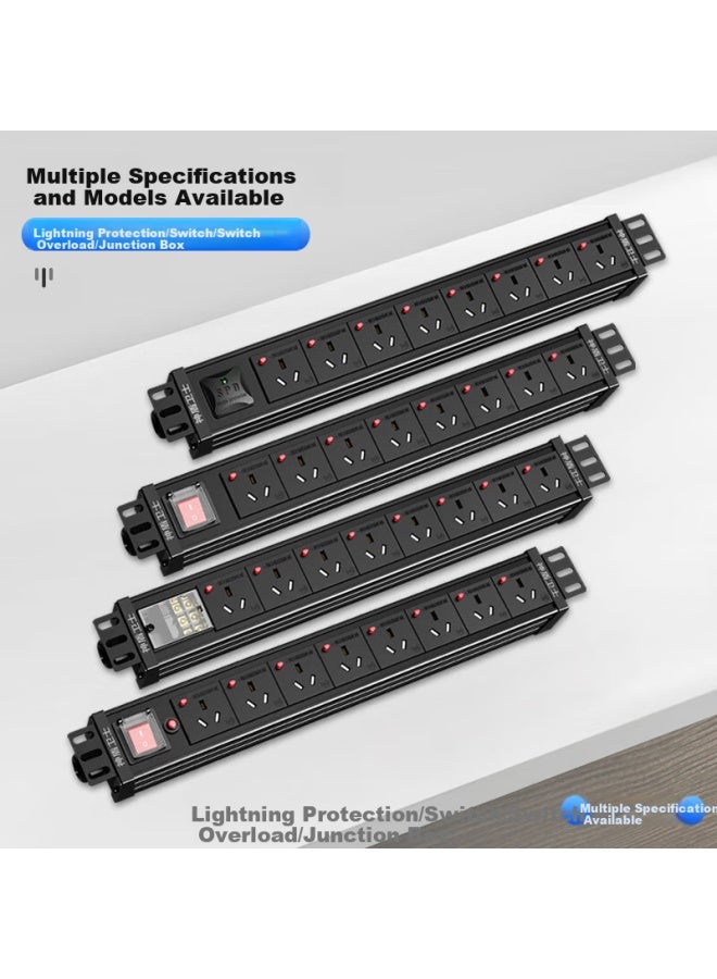 Sdws Pdu Cabinet Socket 8-way 10a High Power Extension Board New National Standard Switch Surge Protector Customizable Sc3805f - Image 2