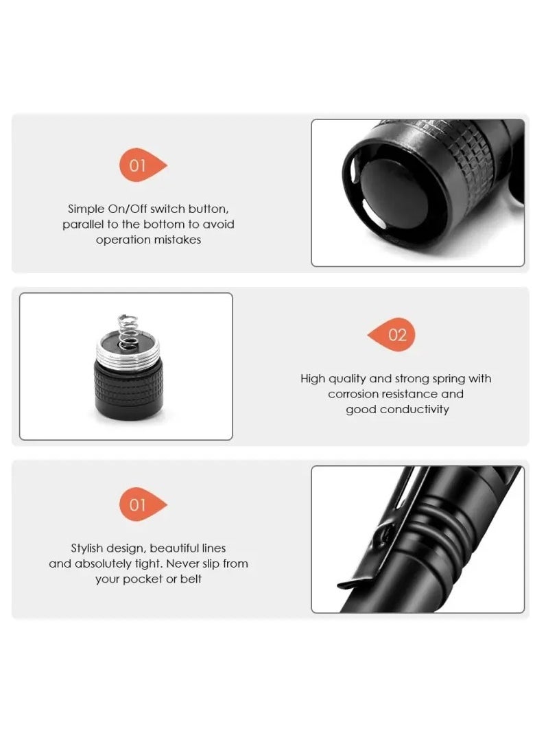 Generic 2 Pieces  Pen Light Mini Flashlight Torch Light , Reusable LED Penlight Medical for Doctor Nurse Diagnostic etc,Cap Light,Pocket Light Mini Reusable LED Pen Light, White Light, Short and Long  - Image 3