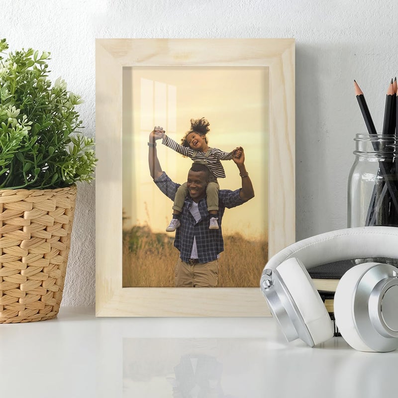 Renditions Gallery 5x7 inch Picture Frame Palo Santo Wood Grain Frame  High-end Modern Style  Made of Cream Colored Solid Wood and High Definition Glass for Wall and Tabletop Photo Display - Image 2