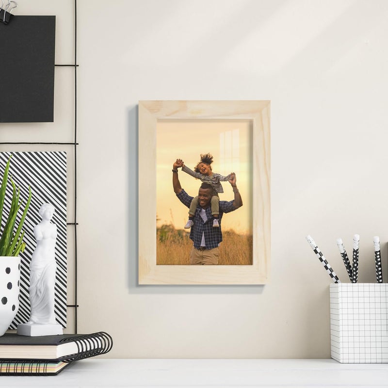 Renditions Gallery 5x7 inch Picture Frame Palo Santo Wood Grain Frame  High-end Modern Style  Made of Cream Colored Solid Wood and High Definition Glass for Wall and Tabletop Photo Display - Image 3