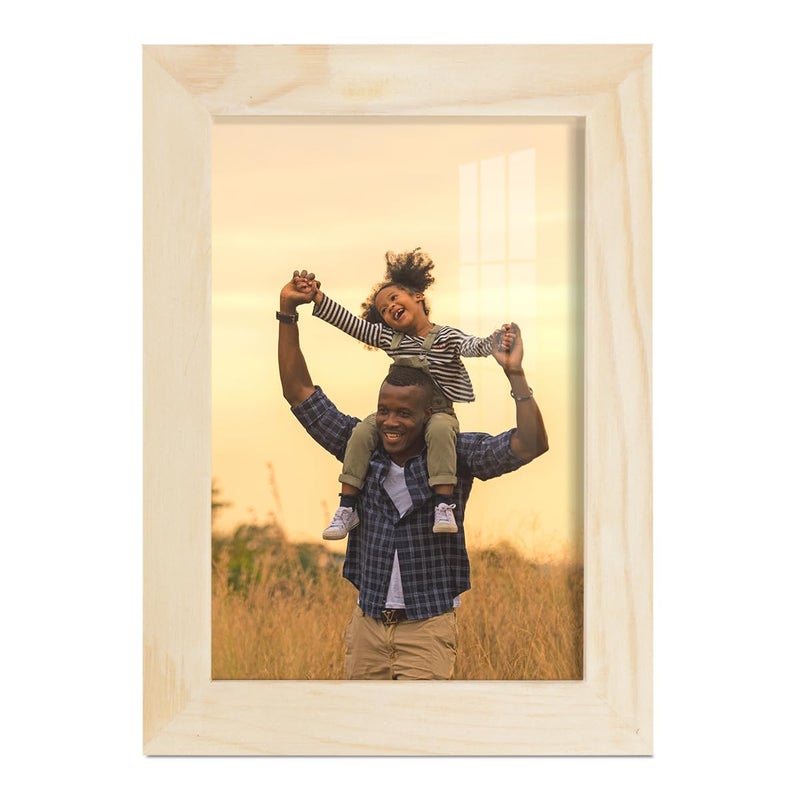 Renditions Gallery 5x7 inch Picture Frame Palo Santo Wood Grain Frame  High-end Modern Style  Made of Cream Colored Solid Wood and High Definition Glass for Wall and Tabletop Photo Display - Image 1