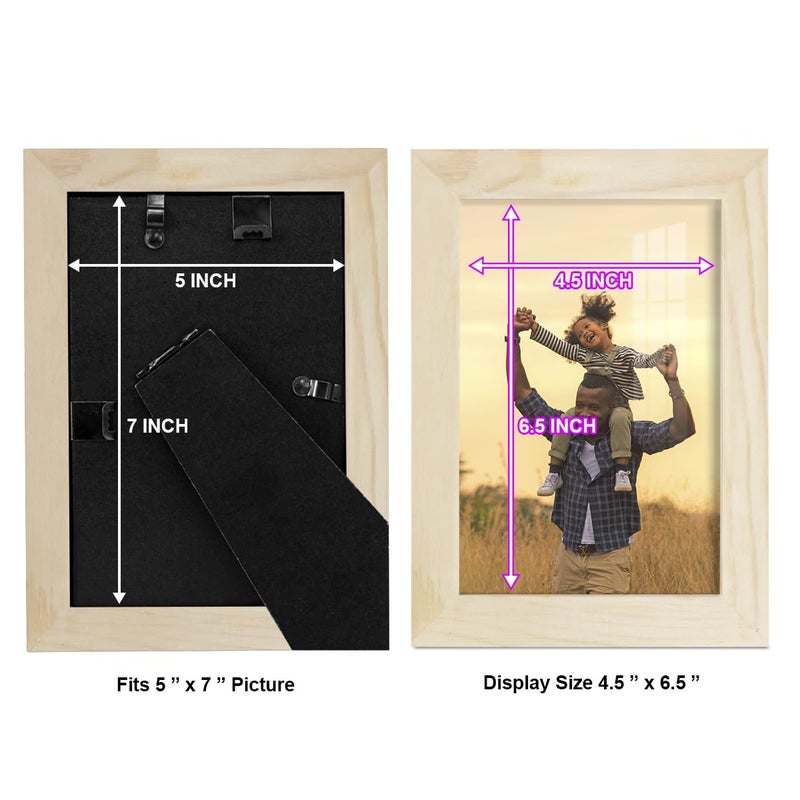 Renditions Gallery 5x7 inch Picture Frame Palo Santo Wood Grain Frame  High-end Modern Style  Made of Cream Colored Solid Wood and High Definition Glass for Wall and Tabletop Photo Display - Image 5