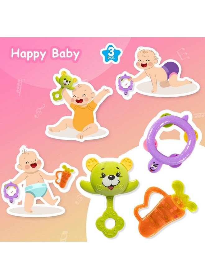 RATNA'S Colourful Rattle Set For Toddlers.Perfect Rattle Sets For Little Hands.Non Toxic;Bpa Free;Certified As Per Indian Standards (Happy Baby Rattle Set 3 Pieces) - Image 4