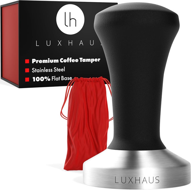 LUXHAUS 53mm Espresso Tamper - Premium Barista Coffee Tamper with 100% Flat Stainless Steel Base - Image 1
