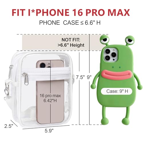 PACKISM Clear Concert Bag- Clear Purses for Women Stadium Crossbody Adjustable Shoulder Strap for Festivals Sports Events Game Day, Black - Image 3