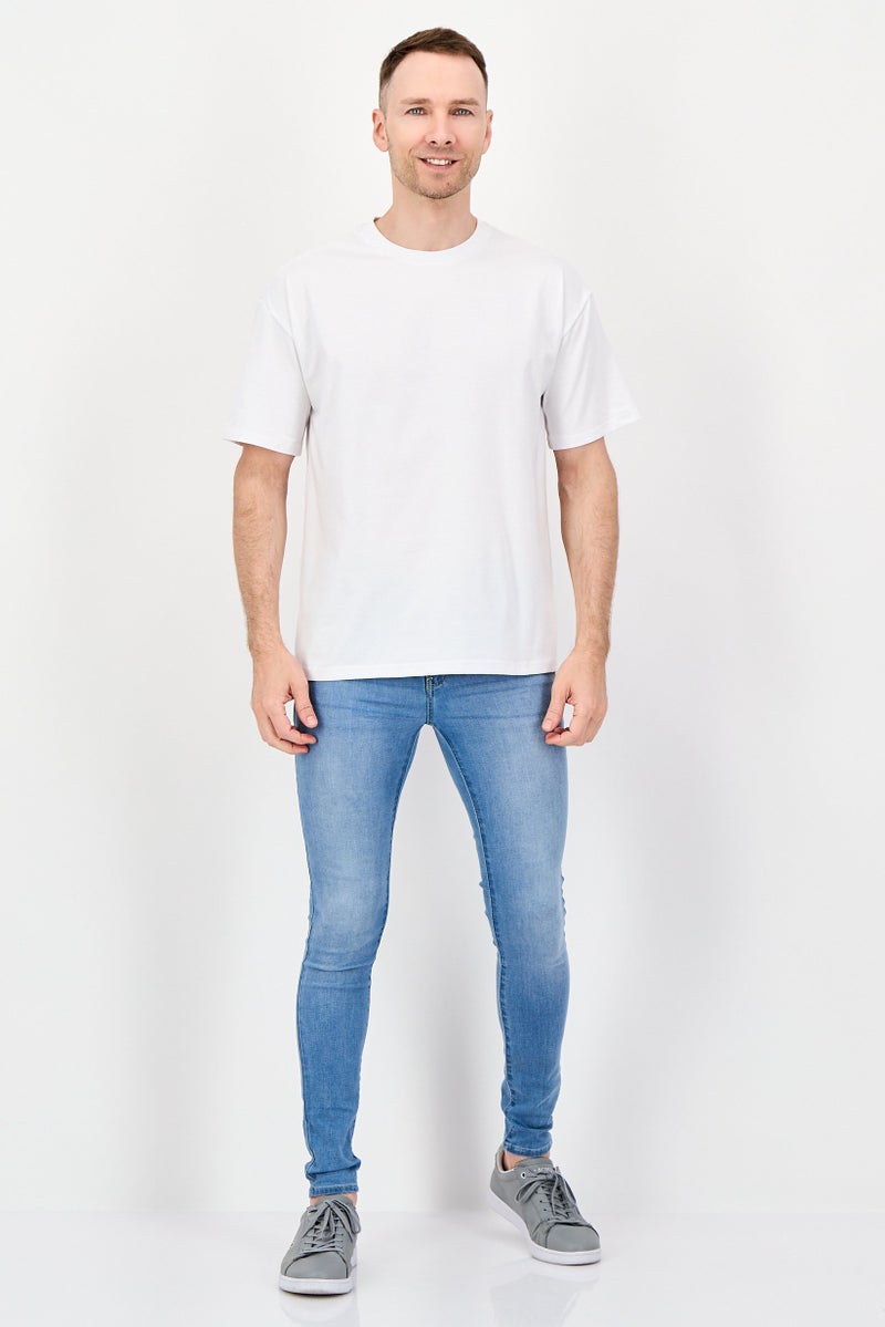 Fudo تي شيرت رجالي بأكمام قصيرة بياقة دائرية، أبيض - Image 2