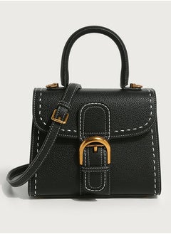 Loquat Ladies' Stylish Vintage Handbag Single Shoulder Crossbody Bag Black  - Image 1
