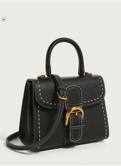 Loquat Ladies' Stylish Vintage Handbag Single Shoulder Crossbody Bag Black  - Image 2