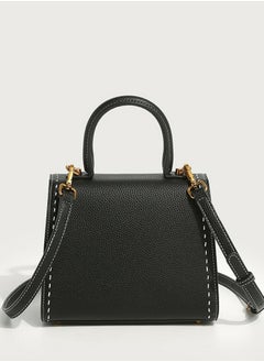 Loquat Ladies' Stylish Vintage Handbag Single Shoulder Crossbody Bag Black  - Image 4