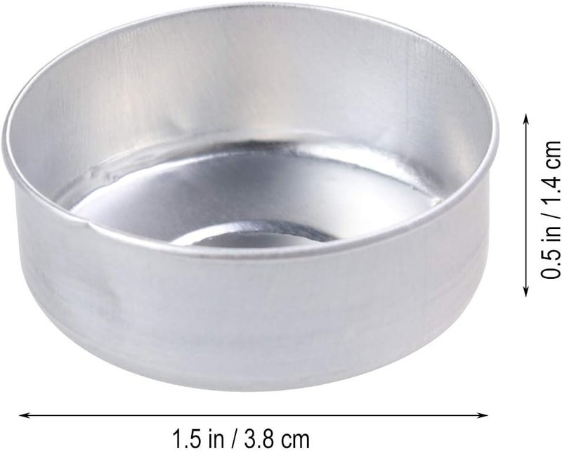 comfrt 500pcs Aluminum Tea Light Tins Tea Light Empty Case Containers for DIY Candles Making Supplies (Silver) - Image 2