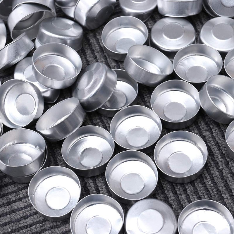 comfrt 500pcs Aluminum Tea Light Tins Tea Light Empty Case Containers for DIY Candles Making Supplies (Silver) - Image 3