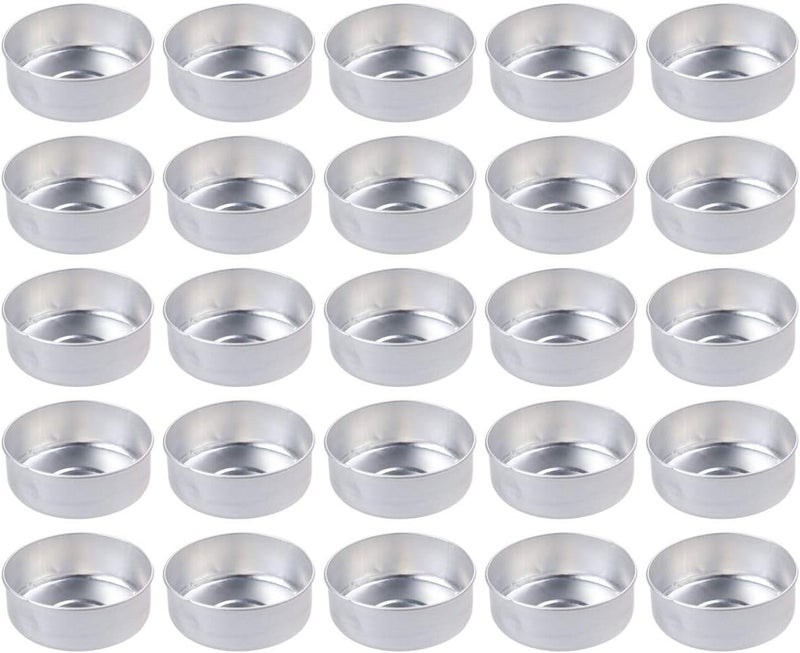 comfrt 500pcs Aluminum Tea Light Tins Tea Light Empty Case Containers for DIY Candles Making Supplies (Silver) - Image 1