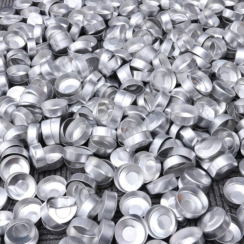 comfrt 500pcs Aluminum Tea Light Tins Tea Light Empty Case Containers for DIY Candles Making Supplies (Silver) - Image 4