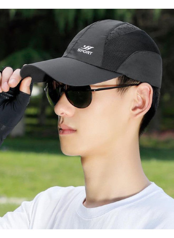Top melon Men's And Women's Outdoor Plain Face Sun Hat, Summer Breathable Quick-dry Baseball Cap, Leisure Perforated Sun Hat - Image 1