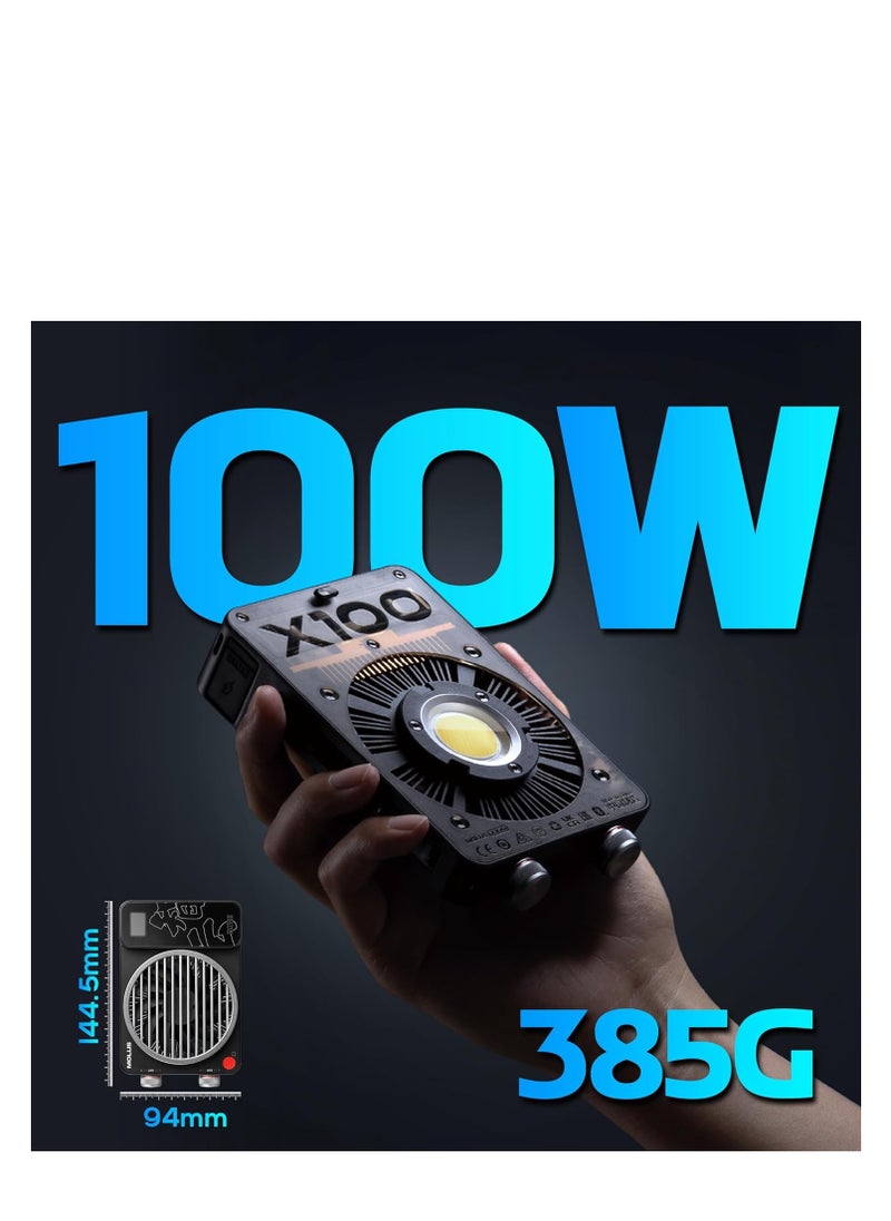 زيون - زيون مصباح استوديو LED X100 برو مولوس 100 واط قابل للتعتيم 2700-6500 كلفن 3556Lux @1M LED اضاءة مستمرة تدعم التحكم في التطبيق مع سوفت بوكس - Image 1