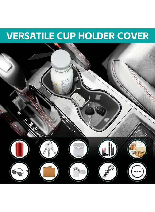 Black Cup Holder Insert Protector Interior Accessory Compatible with 2022 Nissan Frontier - Image 4