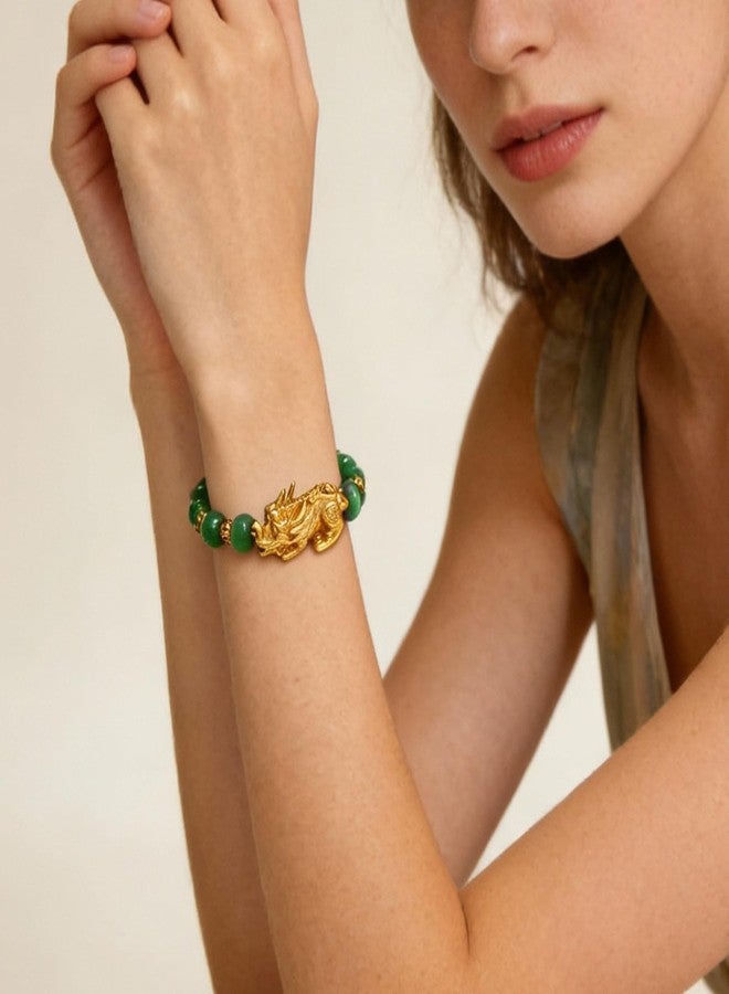 Hoheng Jade Bracelet for Women Pixiu Feng Shui Bracelet Jade Jewelry Green Lucky Bracelets Protection Jewelry Gifts - Image 3