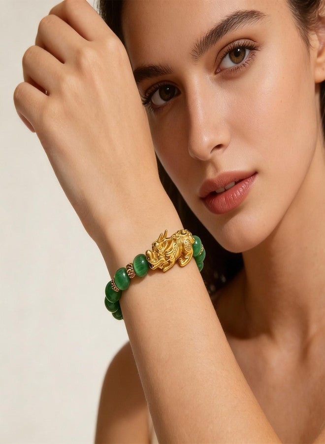 Hoheng Jade Bracelet for Women Pixiu Feng Shui Bracelet Jade Jewelry Green Lucky Bracelets Protection Jewelry Gifts - Image 2