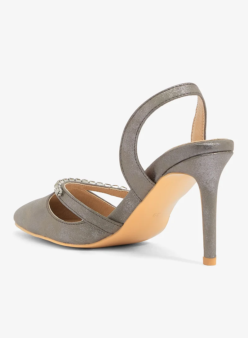 Khizana Single crystal strap, slingback