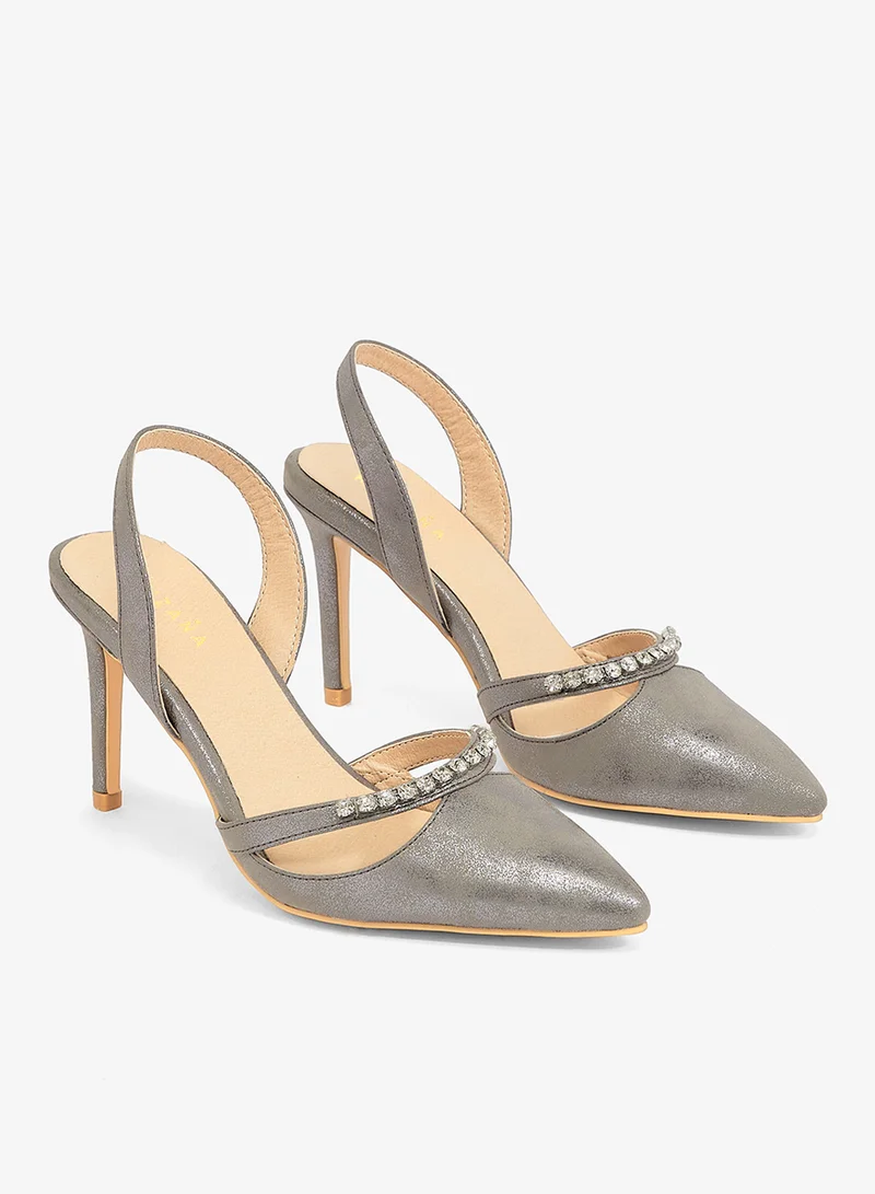 Khizana Single crystal strap, slingback