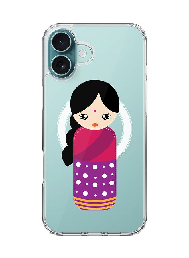 Stylizedd For iPhone 16 Plus Case [Compatible with MagSafe] Slim Magnetic cover Clear Phone Case - Indian Doll - Image 1