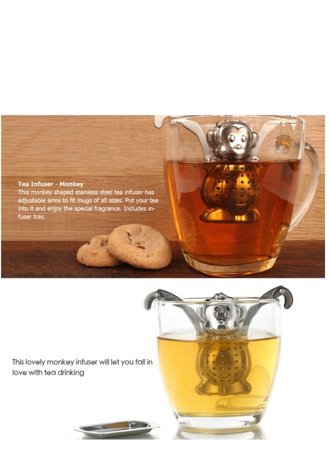 2pcs Stainless Steel Tea Strainer Silicone Tea Infuser Stainless Tea Kettle Metal Tea Strainer Stainless Steel Coffee Infuser Fine Mesh Tea Strainer Rubber Tea Infuser Tea Leaker  - Image 3