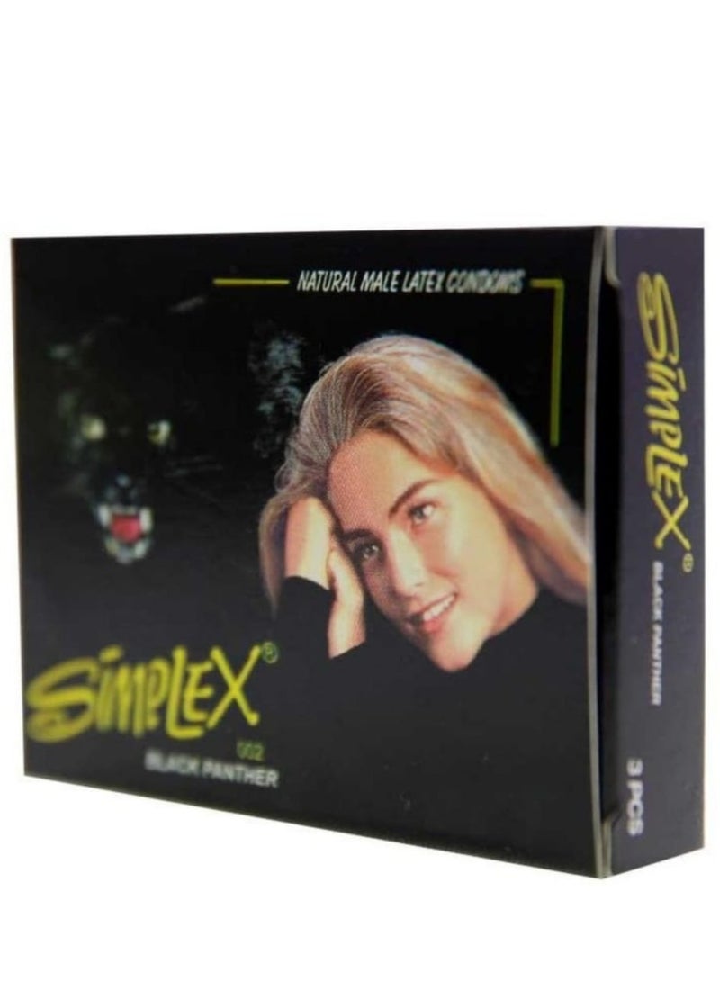 SIMPLEX Black Panther Condoms - 3PCS.
