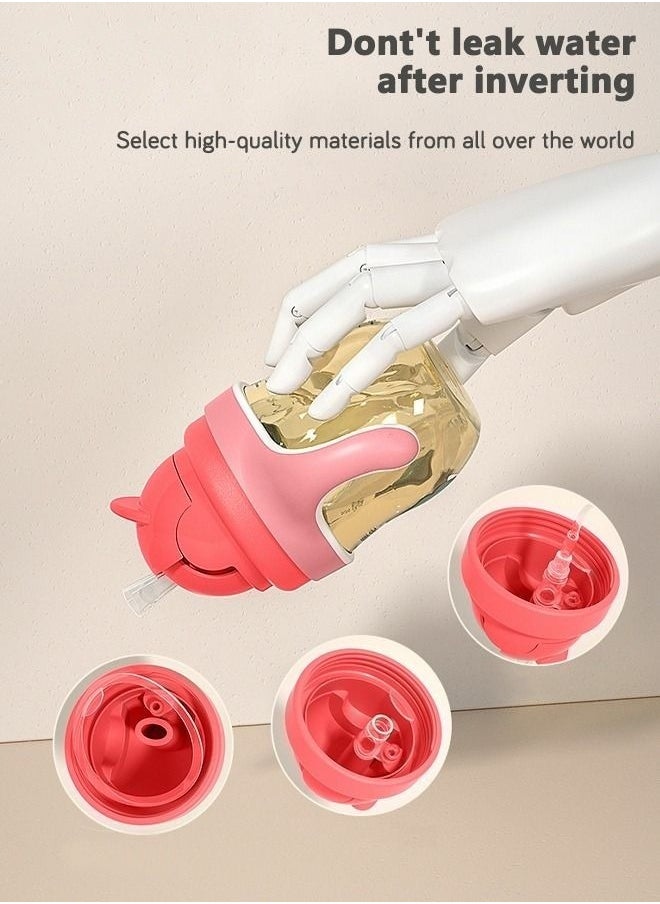 SUPERMAMA - PPSU Baby Sippy Cup Boys and Girls Toddler Straw Cups Kids Water Bottle Spill Proof for School Outdoor Or Indoor BPA Free Easy To Hold Red 325ml - Image 1