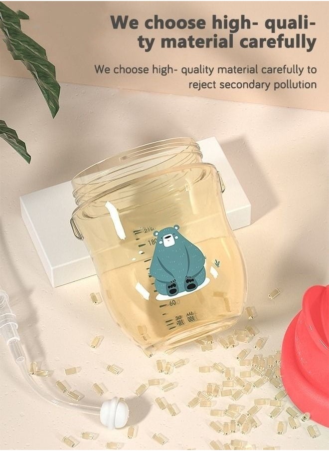 SUPERMAMA - PPSU Baby Sippy Cup Boys and Girls Toddler Straw Cups Kids Water Bottle Spill Proof for School Outdoor Or Indoor BPA Free Easy To Hold Red 325ml - Image 1