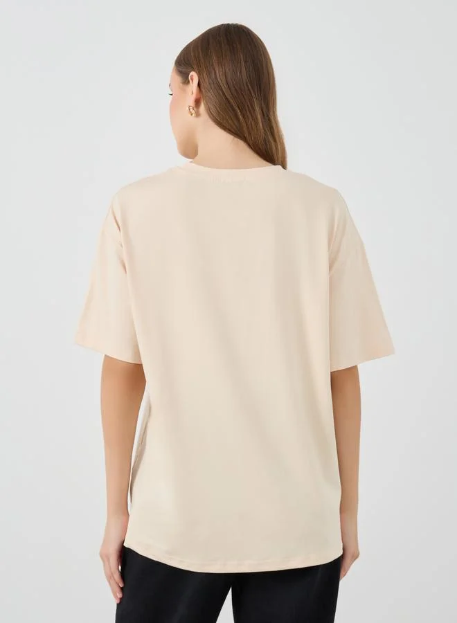 Take Two Take Two Slogan Print Oversize T-Shirt