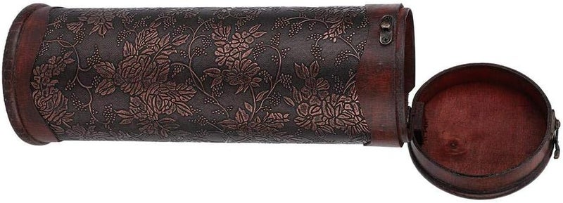 klarako Wine Box Portable Vintage Round Wood Single Red Wine Storage Box with Handle Retro Gift Kitchen Wine Racks - Image 3