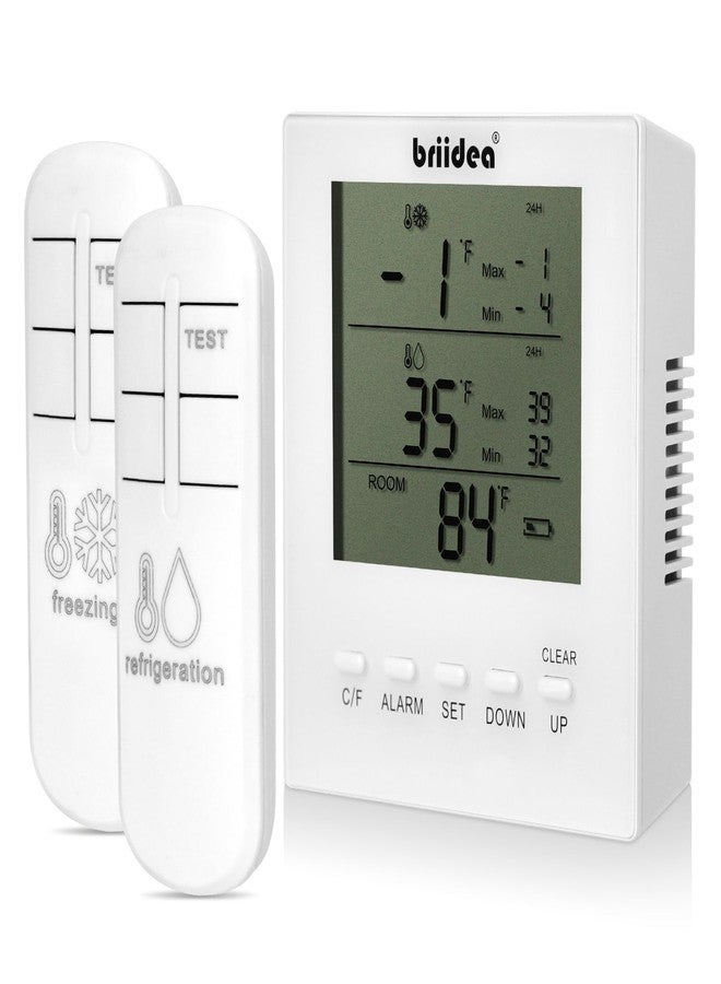 briidea Freezer Temperature Alarm, Briidea Wireless Fridge and Freezer Thermometer with Alarm, Alerts for Max/Min Temperatures (-40℉ to 99℉), Prevent Food Spoilage - Image 1