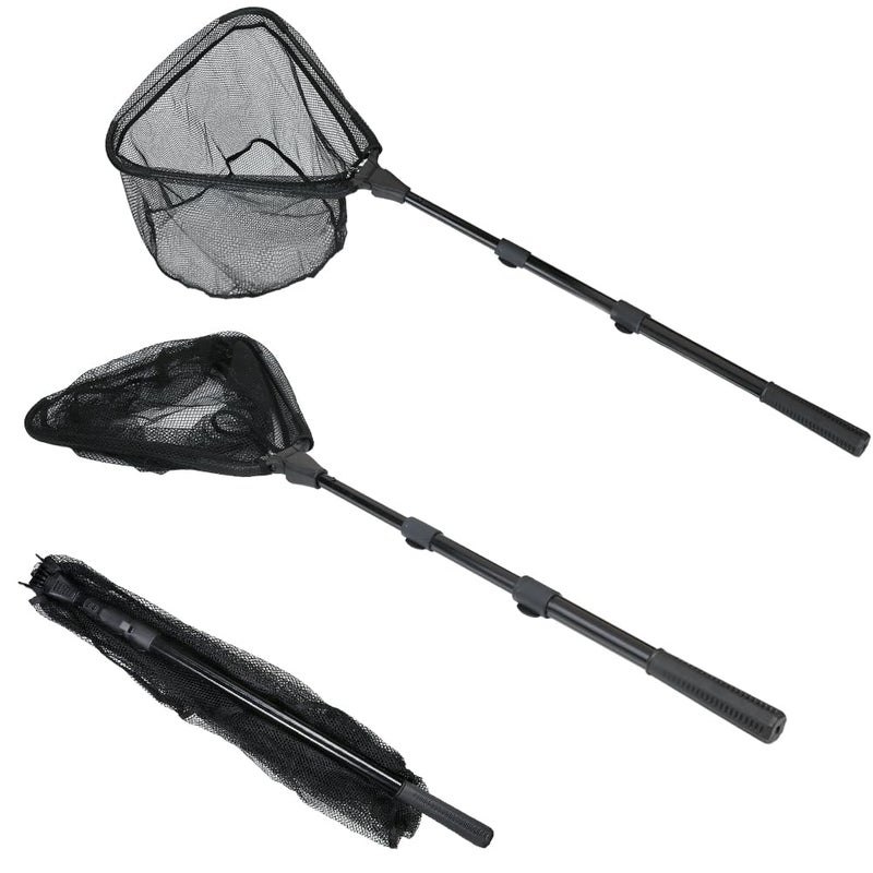RESTCLOUD Fishing Landing Net with Telescoping Pole Handle Extends to 63 inches, Carbon Fiber Handle Extended from 23.6 inches to 47 inches - Image 1