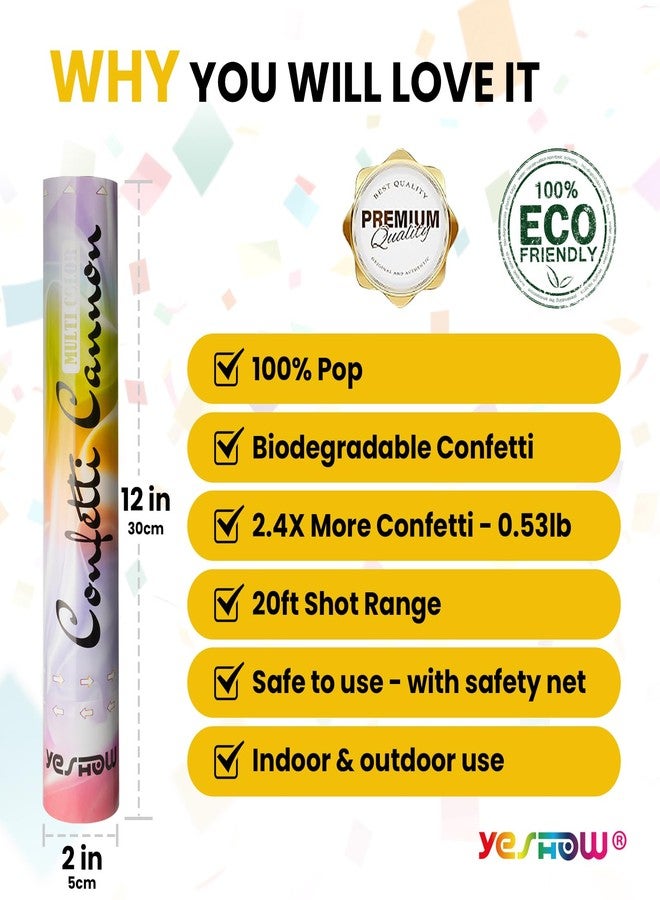 YESHOW Confetti Cannon Party Poppers Biodegradable Shooters, (6 Pack) Multicolor Confetti Blaster for Birthday Graduation Wedding Christmas New Year’s Eve - Image 3