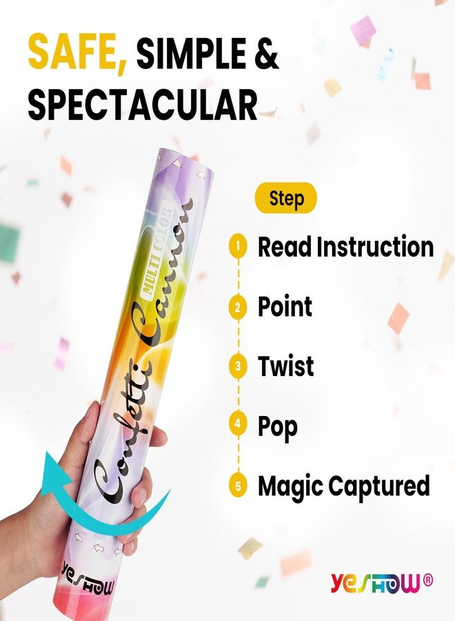 YESHOW Confetti Cannon Party Poppers Biodegradable Shooters, (6 Pack) Multicolor Confetti Blaster for Birthday Graduation Wedding Christmas New Year’s Eve - Image 2