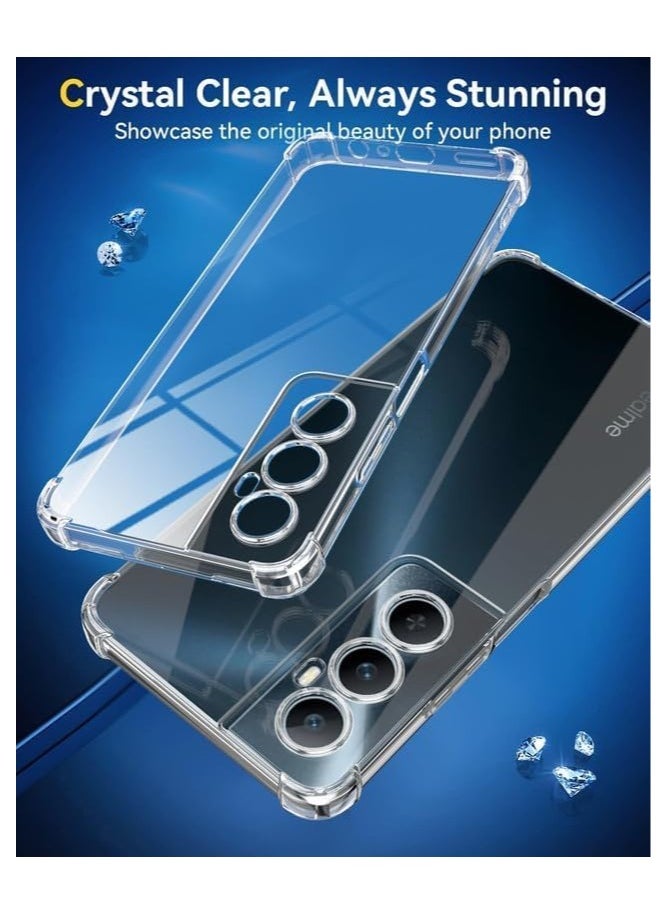ماركة غير محددة - جراب خلفي سيليكون مقاوم للصدمات لهاتف Realme C65، زوايا حماية وظهر شفاف شبه متوافق مع Realme C65 (6.67 بوصة) (شفاف) - Image 1