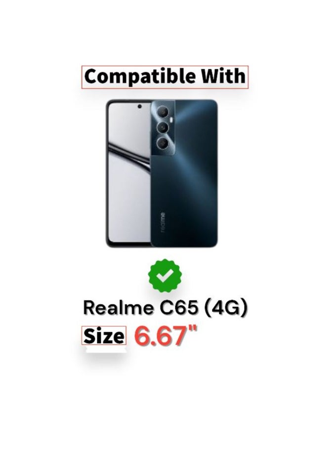 ماركة غير محددة - جراب خلفي سيليكون مقاوم للصدمات لهاتف Realme C65، زوايا حماية وظهر شفاف شبه متوافق مع Realme C65 (6.67 بوصة) (شفاف) - Image 1