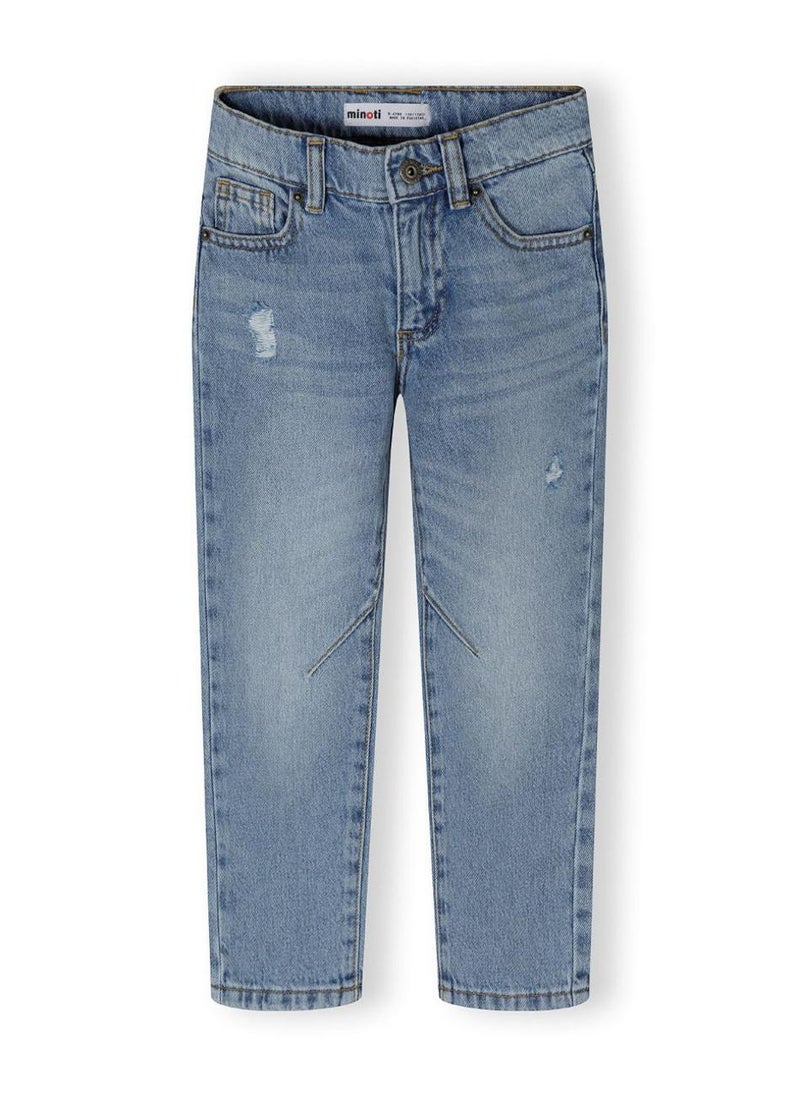 MINOTI Kids' Straight Leg Jeans with Light Distressing - Image 2