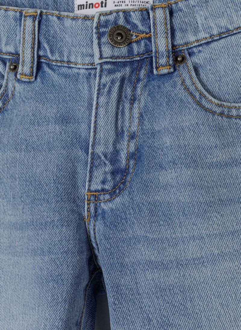 MINOTI Kids' Straight Leg Jeans with Light Distressing - Image 4