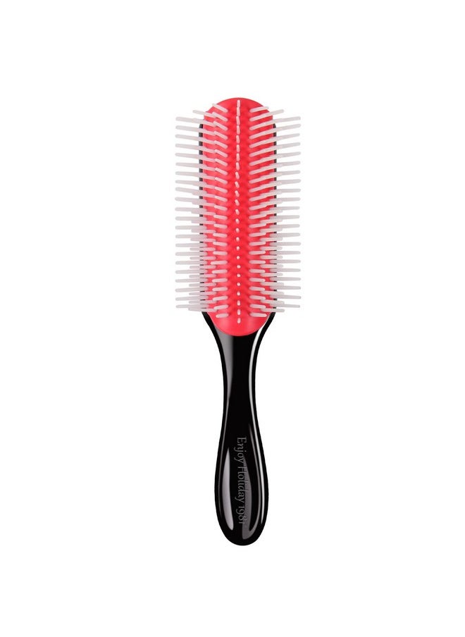 Enjoy Holiday 1981 - Hair Brush For Women Men Curly Wet Or Dry Hair Classic Detangling Brushes 7 Row For Natural Thick Hair Blow Styling Separating Shaping Defining Curls Tools Travel Bristle Black Hairbrush - Image 1