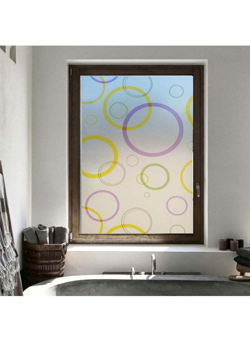 Indian Royals Indian Royals Circle Design Peel and Stick Self Adhesive 3D Vinyl Window Film for Home Dcor 500 x 45 CM 