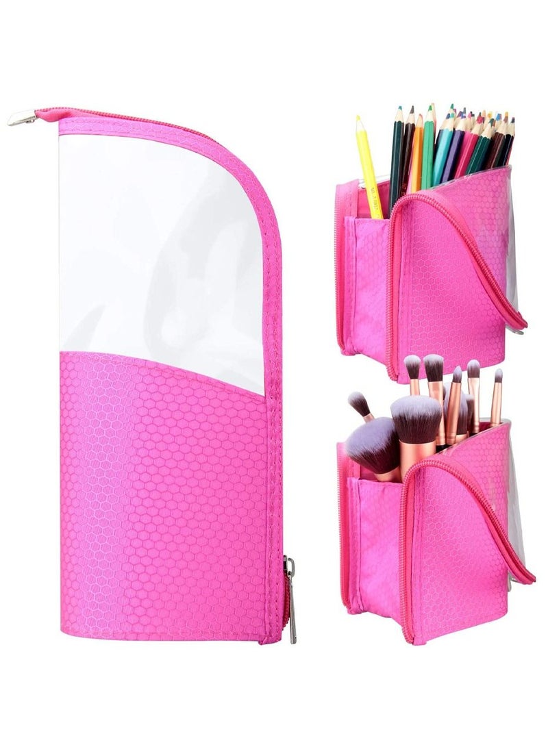 MARGOUN Makeup Brush Holder Organizer Bag Pencil Case Multifunctional Transparent Cosmetics Toiletry Stationery Bag - Image 1