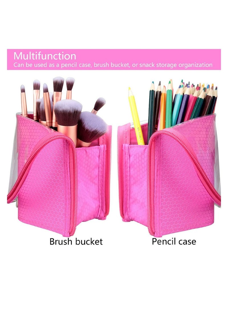 MARGOUN Makeup Brush Holder Organizer Bag Pencil Case Multifunctional Transparent Cosmetics Toiletry Stationery Bag - Image 2
