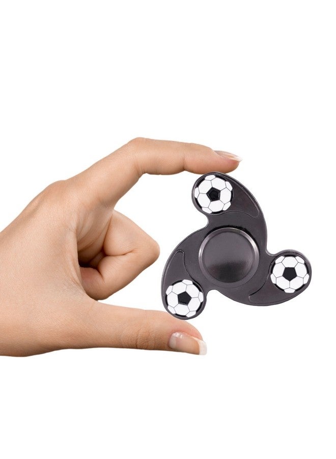 بريمسونس لعبة مكتبية Premsons® Hand Spinner - لعبة تخفيف التوتر الحسي عالية السرعة تدور الأصابع بسلاسة للأطفال والكبار - هدية لحفلات أعياد الميلاد - معدنية - كرة قدم رمادية - Image 1