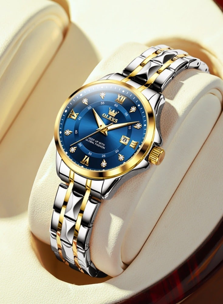 أوليفز ساعة OLEVS 2906 للرجال والنساء من الألماس الروماني الفاخر مع تقويم الأعمال وساعة مقاومة للماء - Image 2