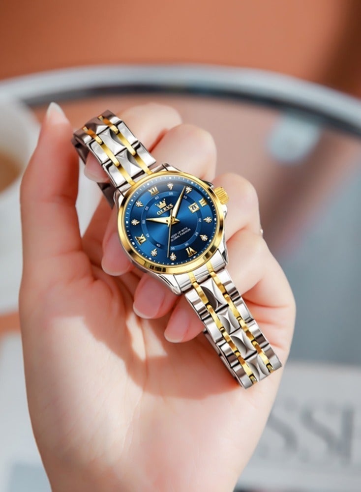 أوليفز ساعة OLEVS 2906 للرجال والنساء من الألماس الروماني الفاخر مع تقويم الأعمال وساعة مقاومة للماء - Image 5