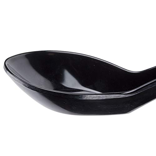 HAINE Unbreakable Pure Melamine Soup Spoons (13.5 cm), Pack of 6 (Black) - Image 5